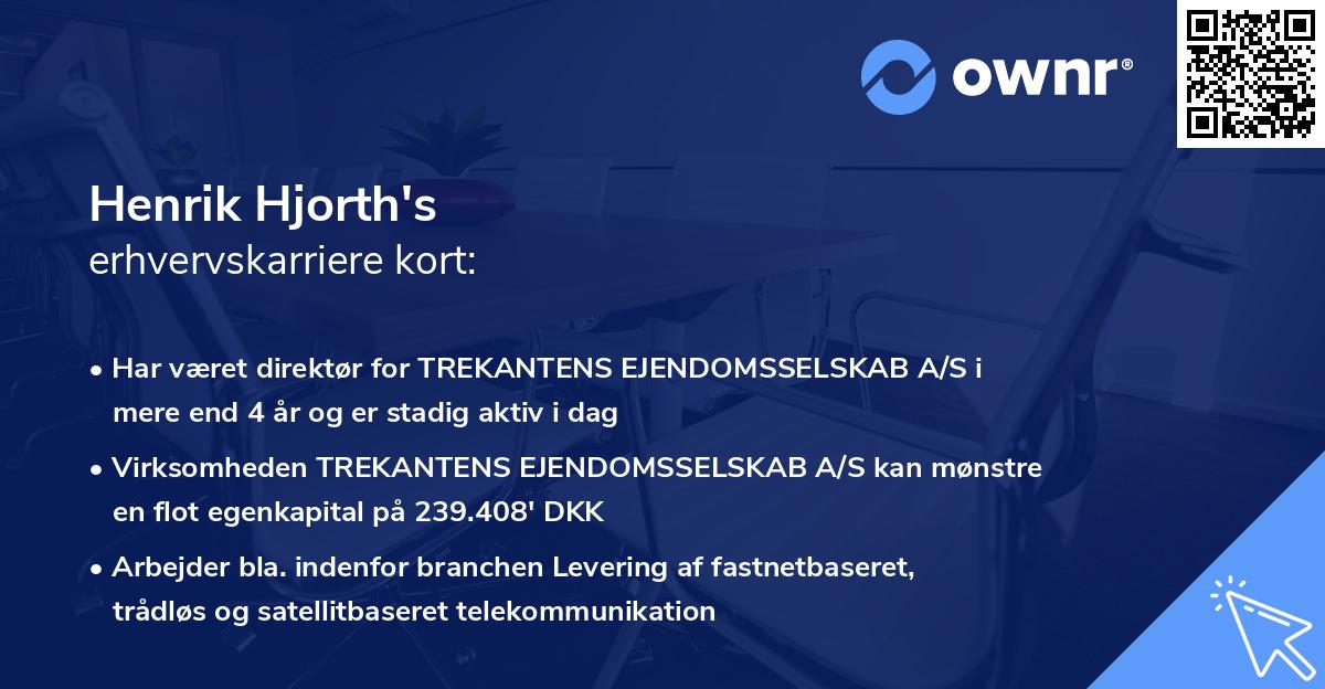 Henrik Hjorth's erhvervskarriere kort