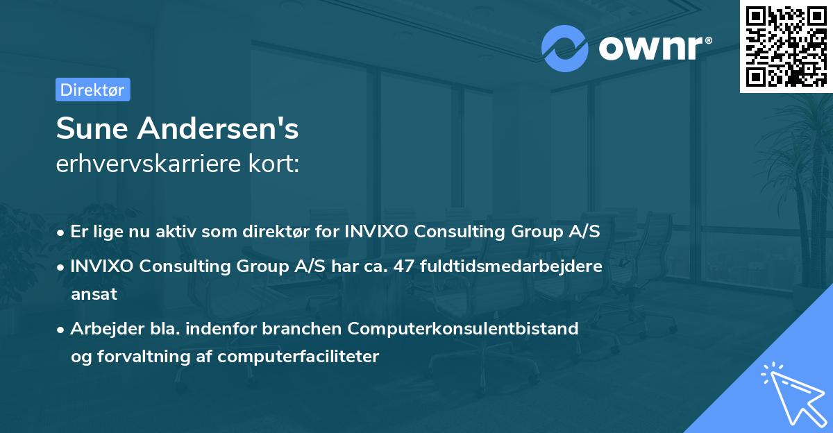 Sune Andersen's erhvervskarriere kort