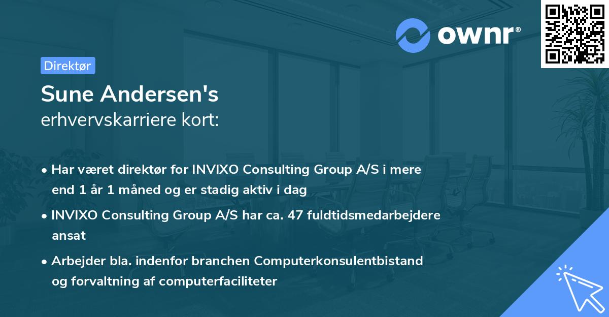 Sune Andersen's erhvervskarriere kort