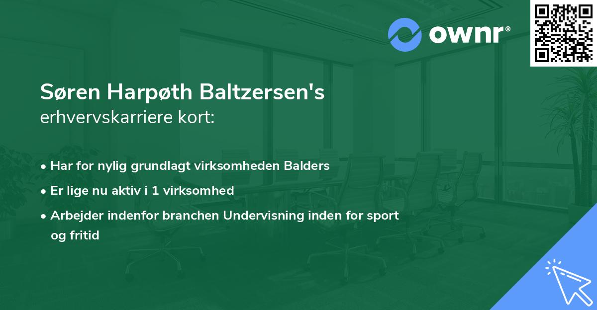 Søren Harpøth Baltzersen's erhvervskarriere kort