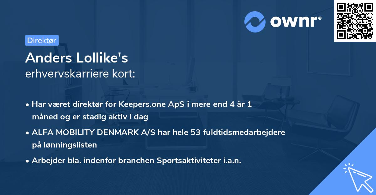 Anders Lollike's erhvervskarriere kort