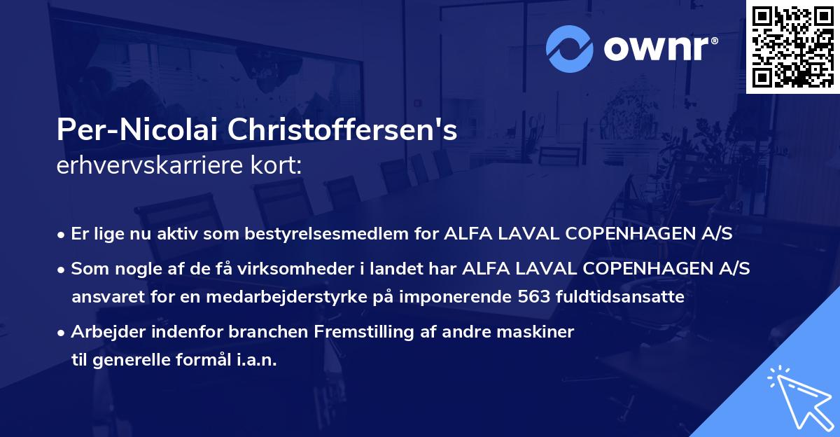 Per-Nicolai Christoffersen's erhvervskarriere kort