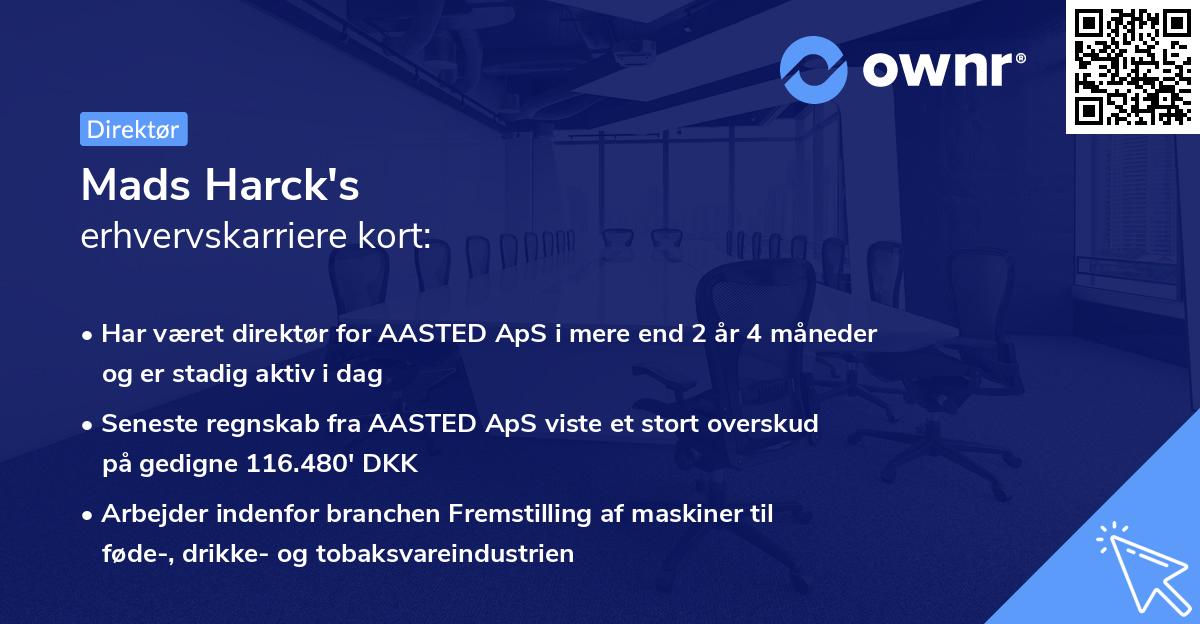 Mads Harck's erhvervskarriere kort
