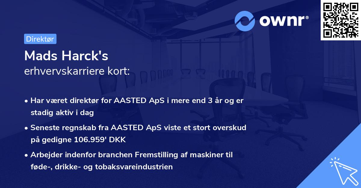 Mads Harck's erhvervskarriere kort