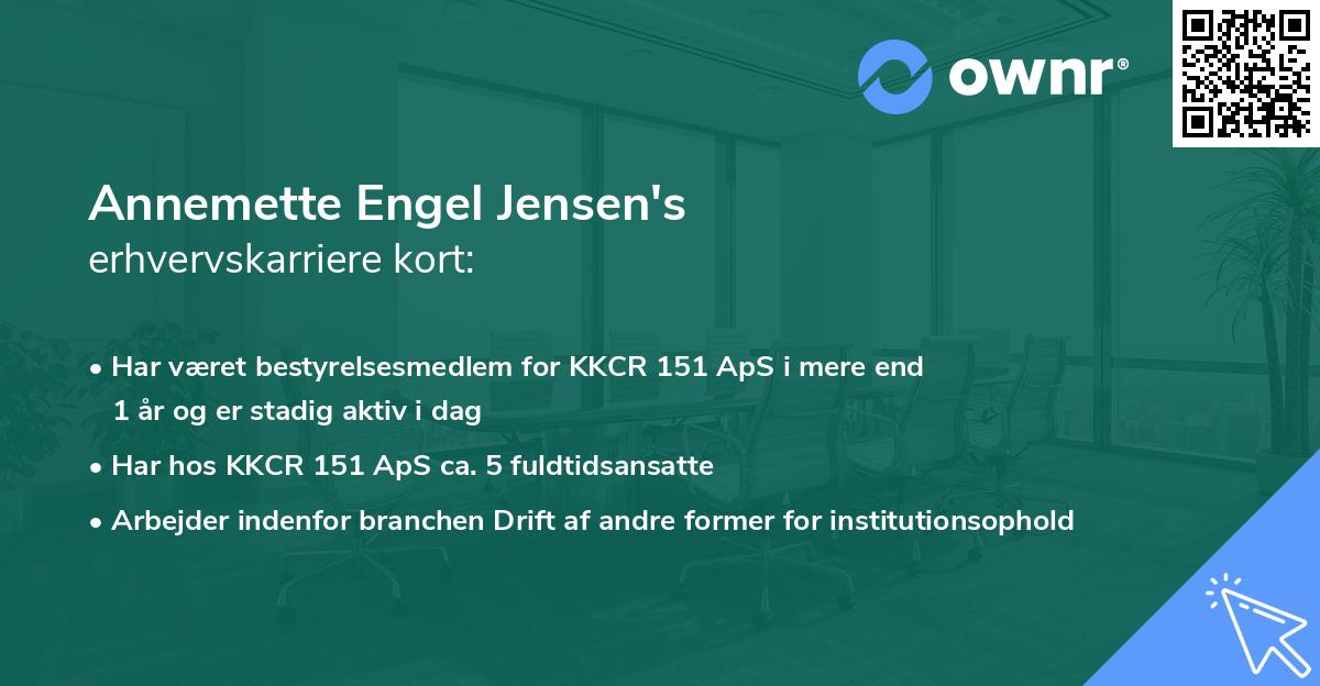 Annemette Engel Jensen's erhvervskarriere kort