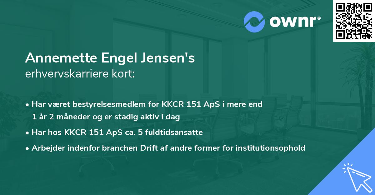 Annemette Engel Jensen's erhvervskarriere kort