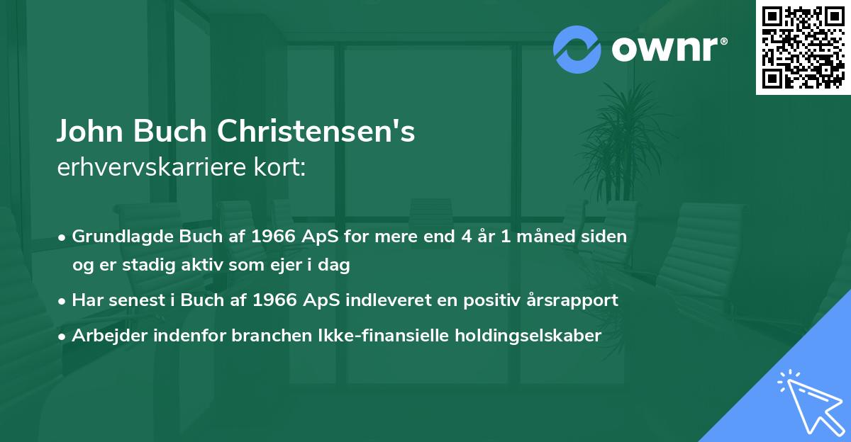 John Buch Christensen's erhvervskarriere kort