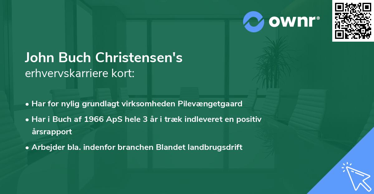 John Buch Christensen's erhvervskarriere kort