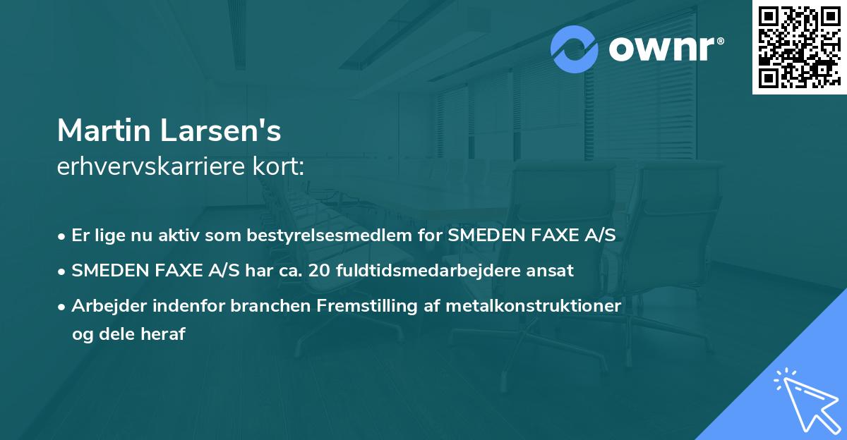 Martin Larsen's erhvervskarriere kort