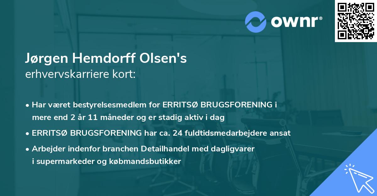 Jørgen Hemdorff Olsen's erhvervskarriere kort