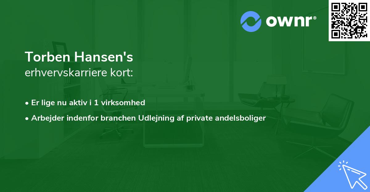 Torben Hansen's erhvervskarriere kort