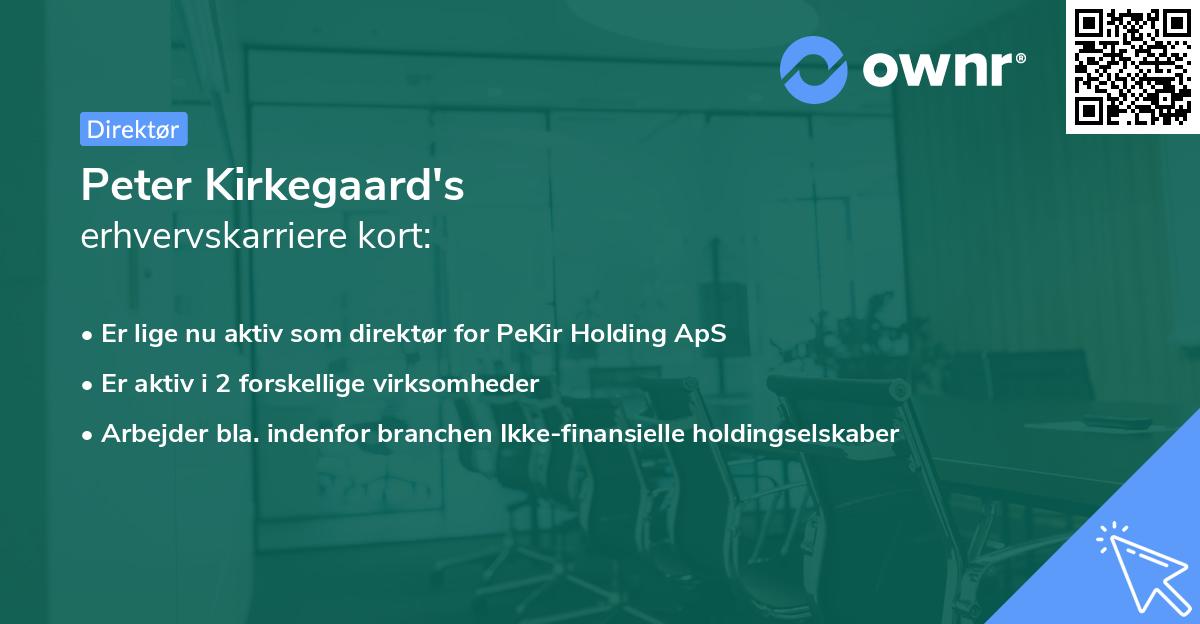Peter Kirkegaard's erhvervskarriere kort