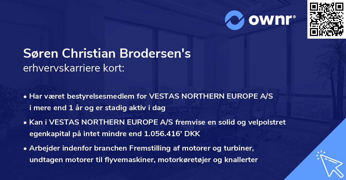 Søren Christian Brodersen's erhvervskarriere kort