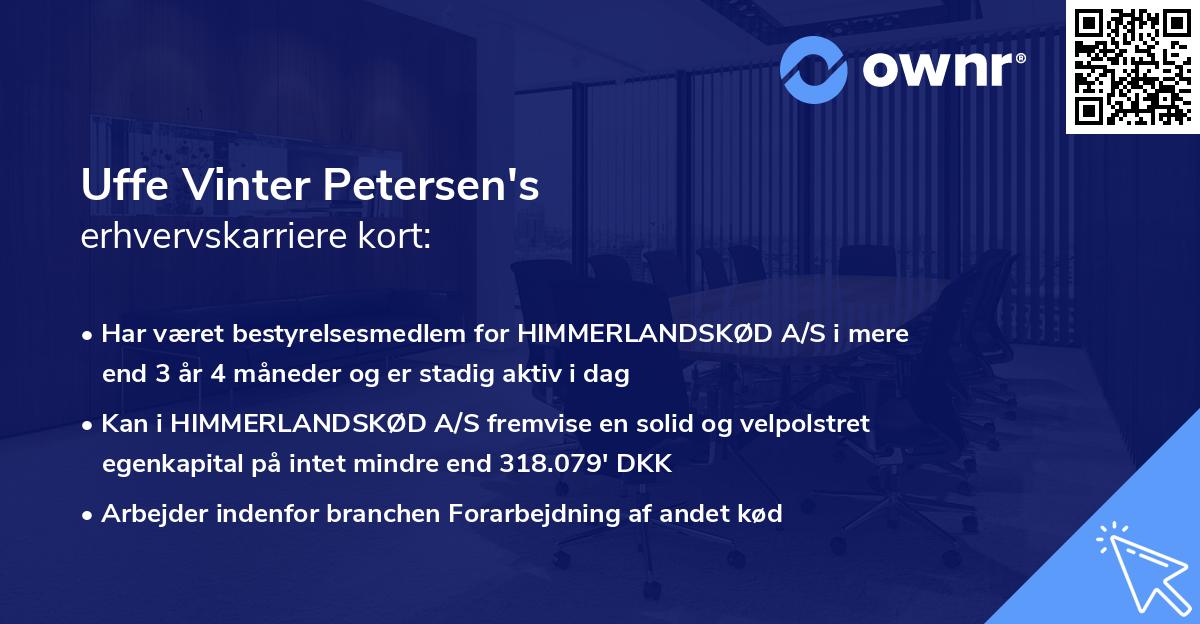 Uffe Vinter Petersen's erhvervskarriere kort