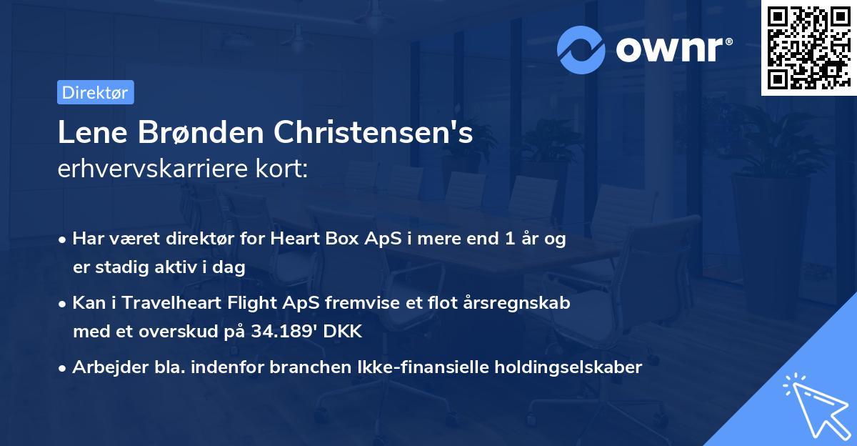 Lene Brønden Christensen's erhvervskarriere kort