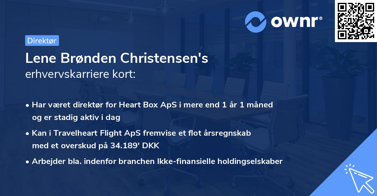Lene Brønden Christensen's erhvervskarriere kort