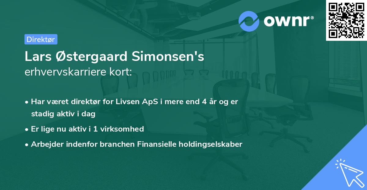 Lars Østergaard Simonsen's erhvervskarriere kort