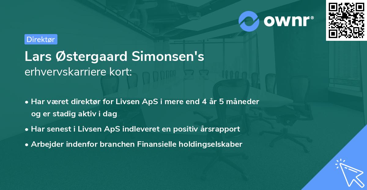 Lars Østergaard Simonsen's erhvervskarriere kort