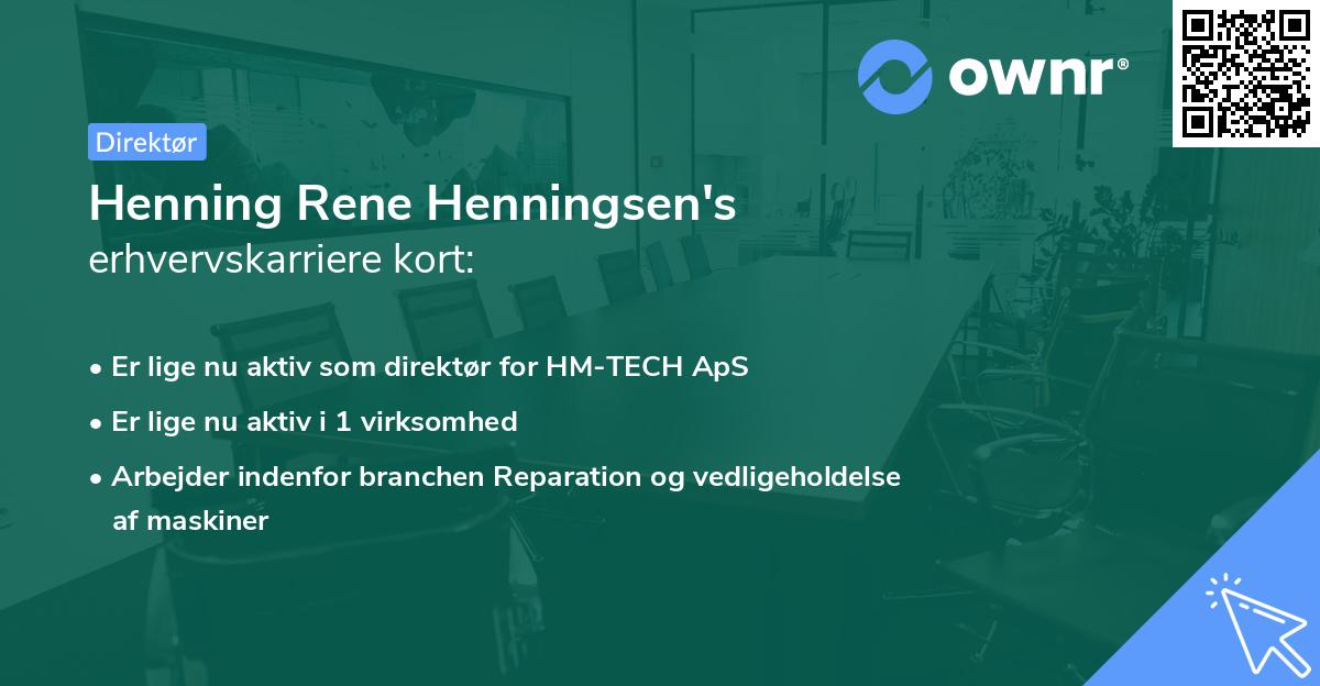 Henning Rene Henningsen's erhvervskarriere kort
