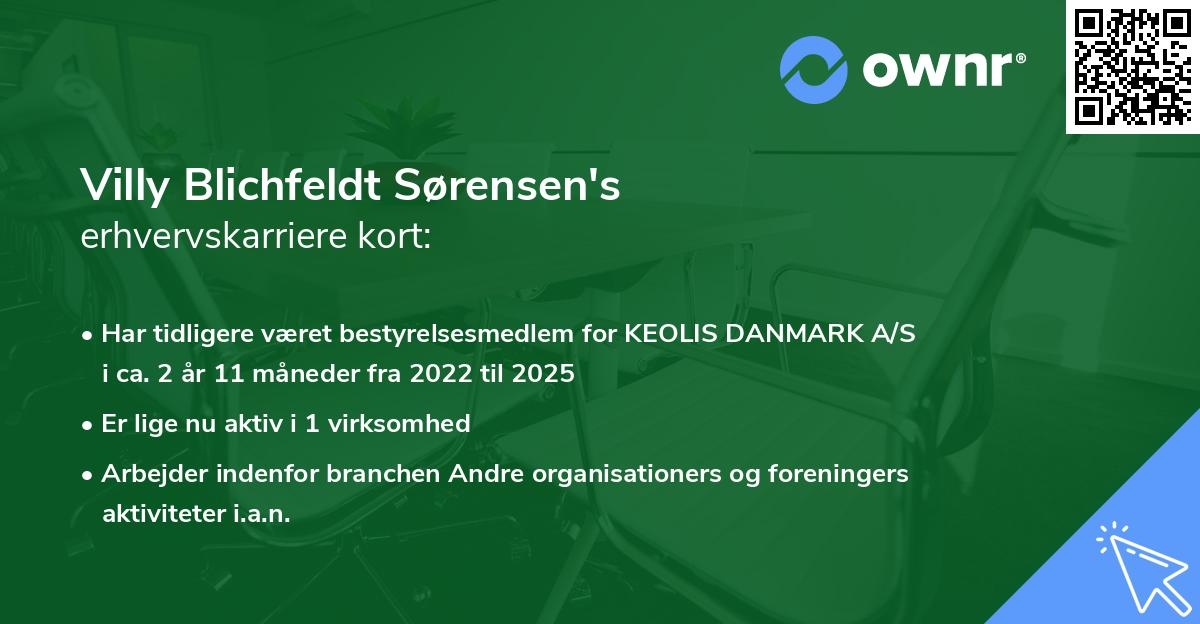 Villy Blichfeldt Sørensen's erhvervskarriere kort