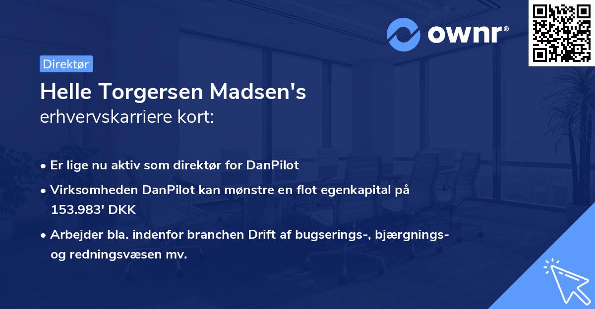 Helle Torgersen Madsen's erhvervskarriere kort