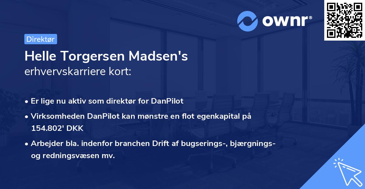 Helle Torgersen Madsen's erhvervskarriere kort