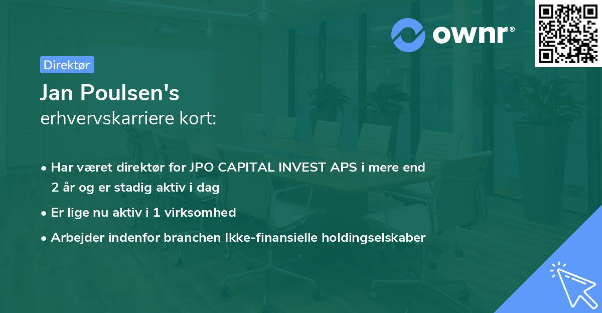 Jan Poulsen's erhvervskarriere kort
