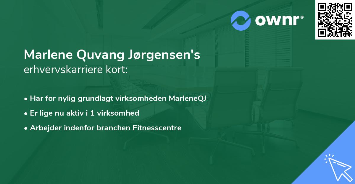 Marlene Quvang Jørgensen's erhvervskarriere kort