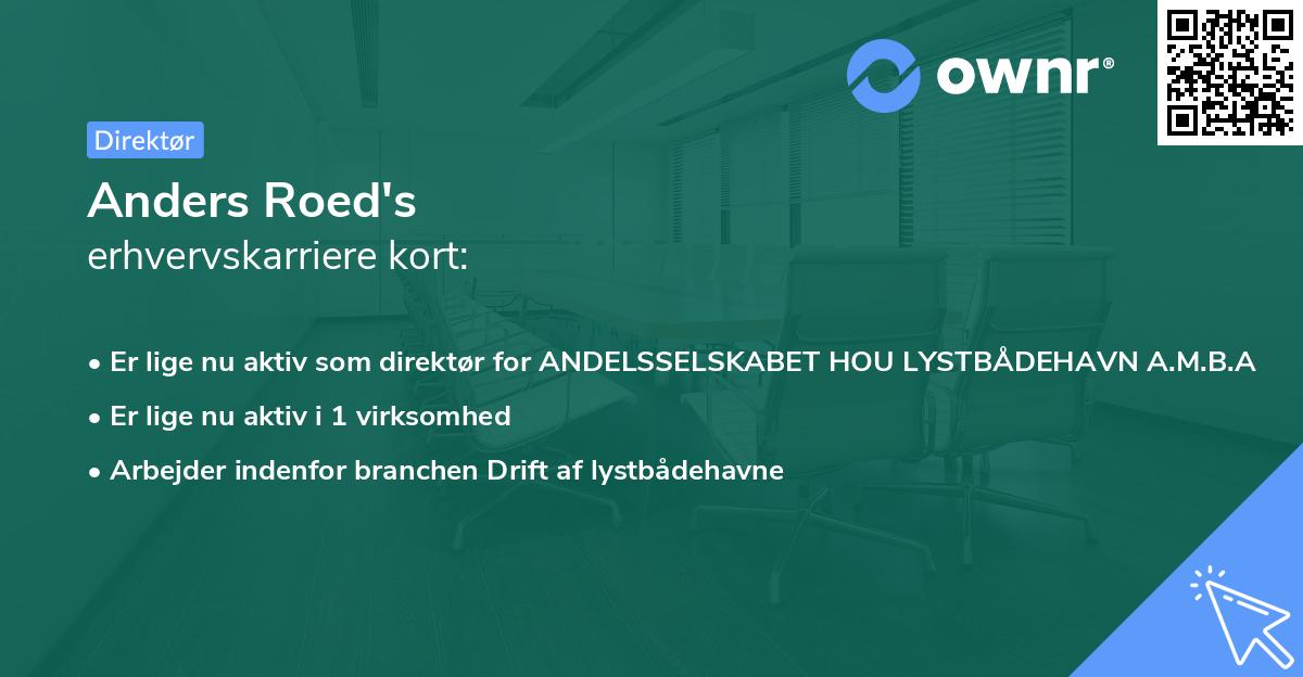 Anders Roed's erhvervskarriere kort