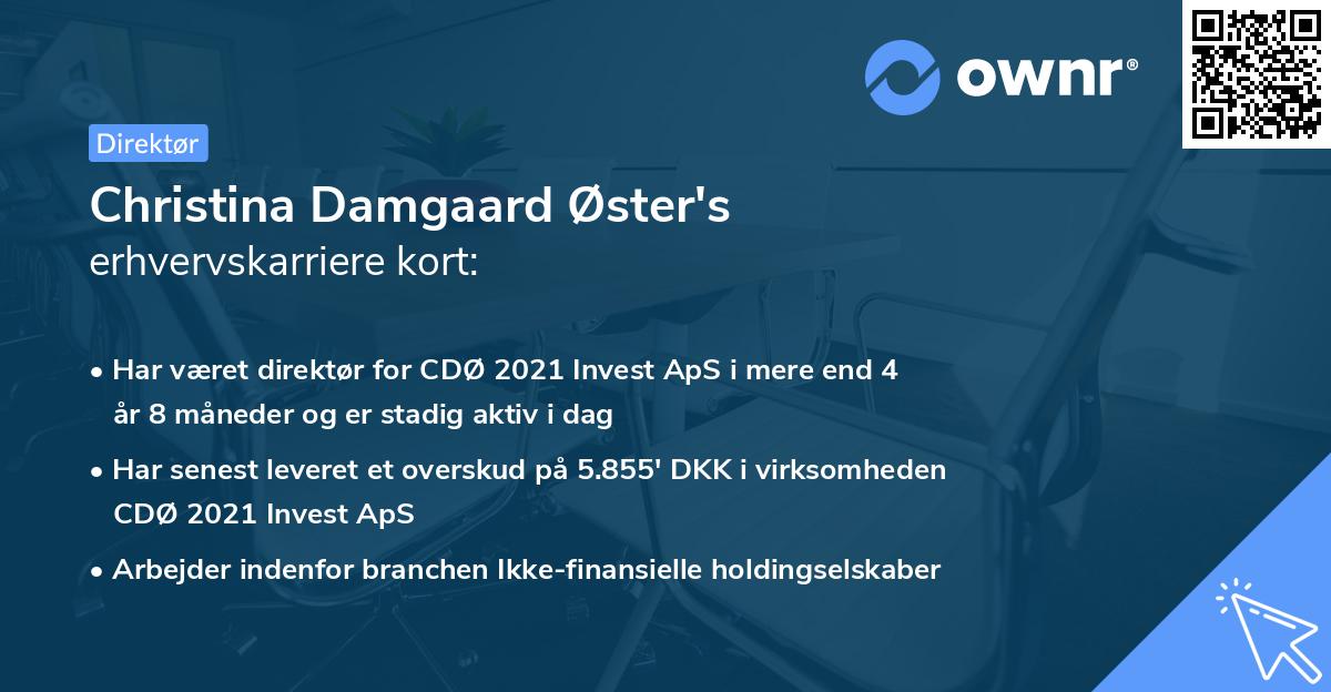 Christina Damgaard Øster's erhvervskarriere kort