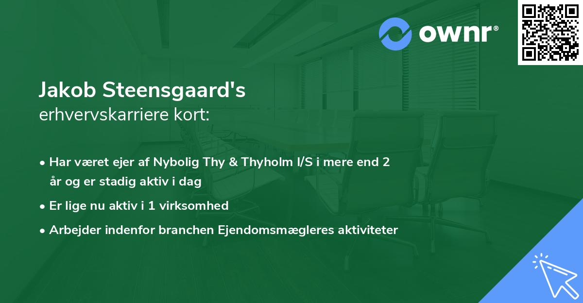 Jakob Steensgaard's erhvervskarriere kort