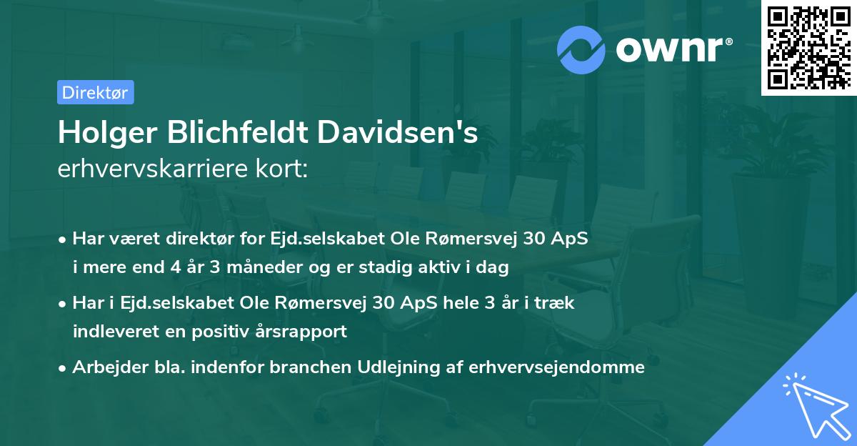 Holger Blichfeldt Davidsen's erhvervskarriere kort