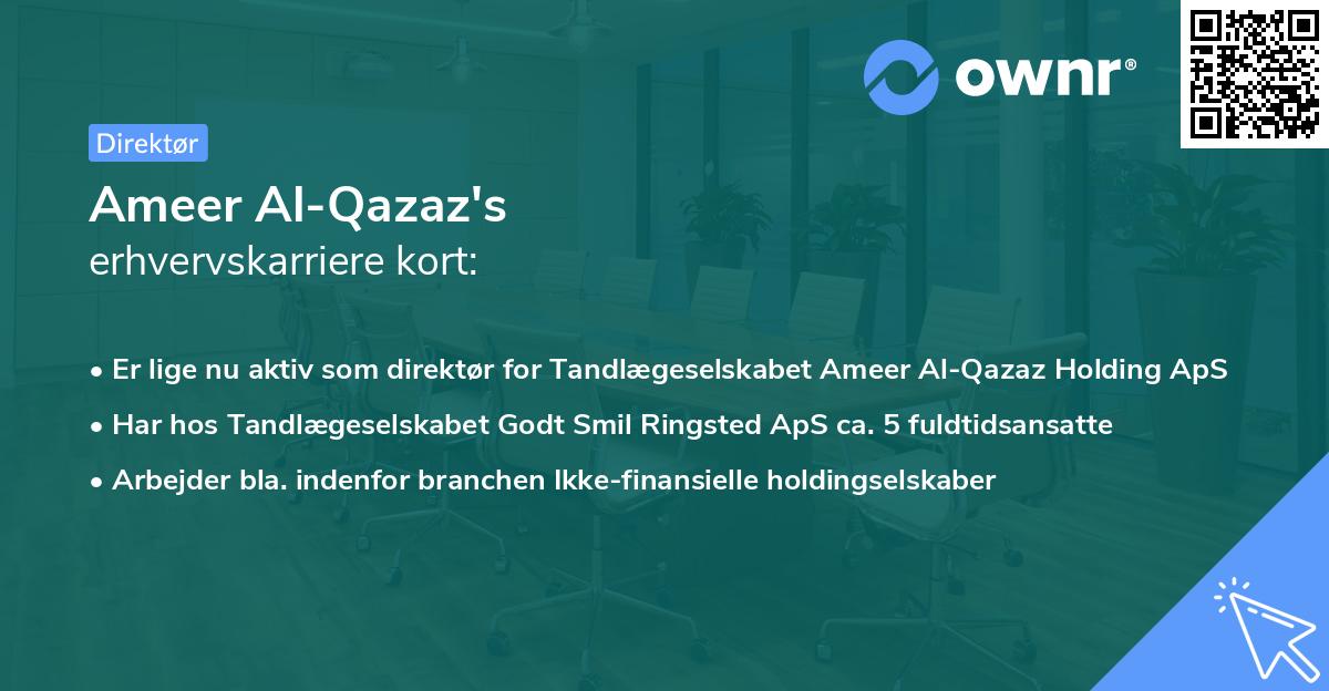 Ameer Al-Qazaz's erhvervskarriere kort