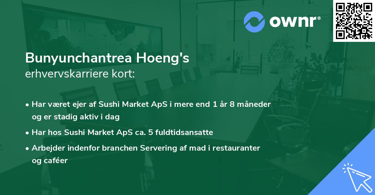 Bunyunchantrea Hoeng's erhvervskarriere kort