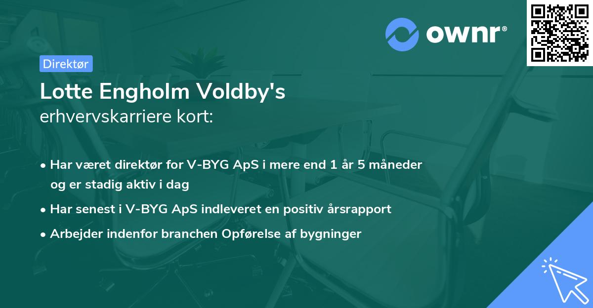 Lotte Engholm Voldby's erhvervskarriere kort