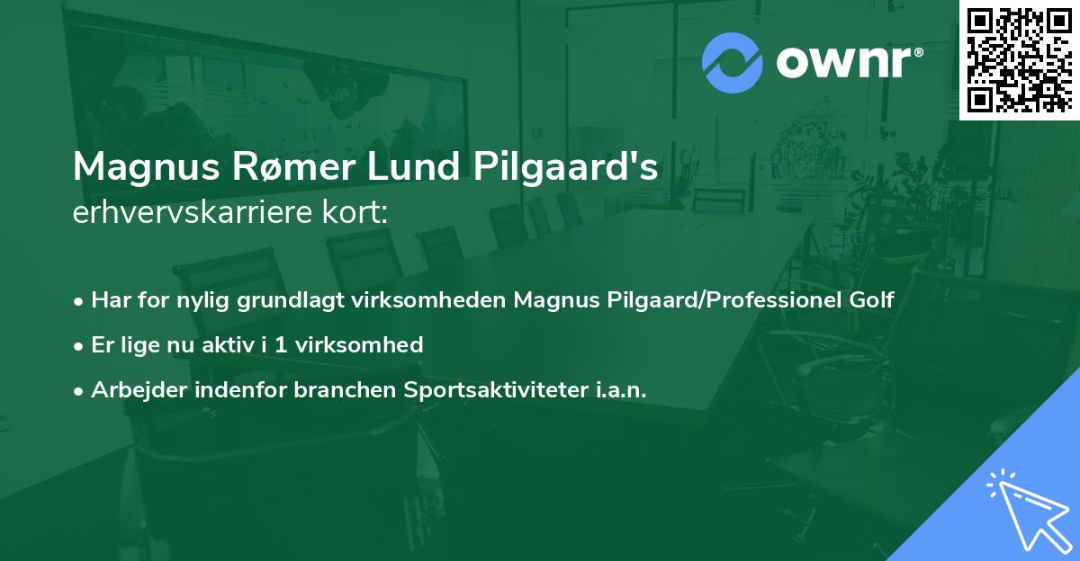 Magnus Rømer Lund Pilgaard's erhvervskarriere kort