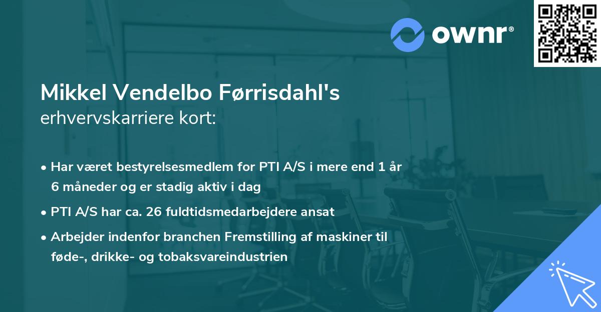 Mikkel Vendelbo Førrisdahl's erhvervskarriere kort