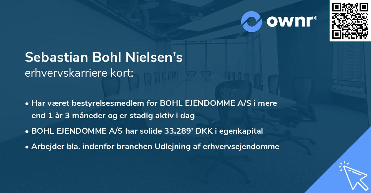 Sebastian Bohl Nielsen's erhvervskarriere kort