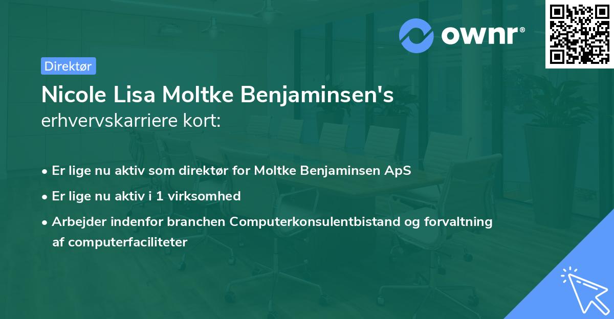 Nicole Lisa Moltke Benjaminsen's erhvervskarriere kort