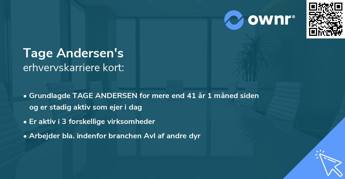 Tage Andersen's erhvervskarriere kort
