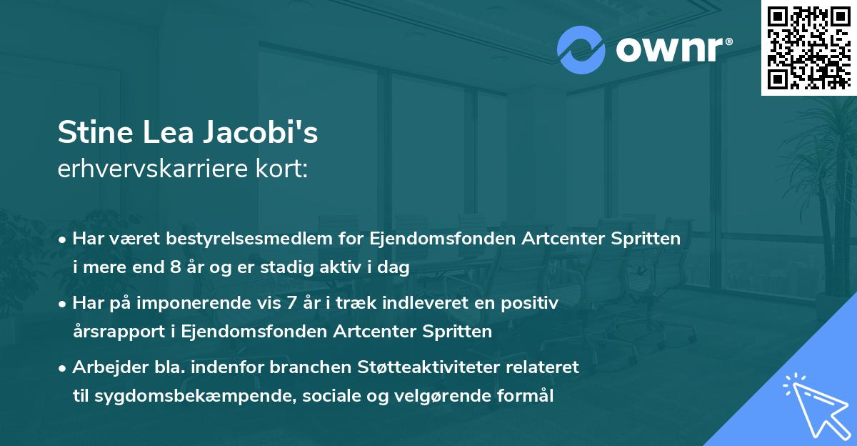 Stine Lea Jacobi's erhvervskarriere kort