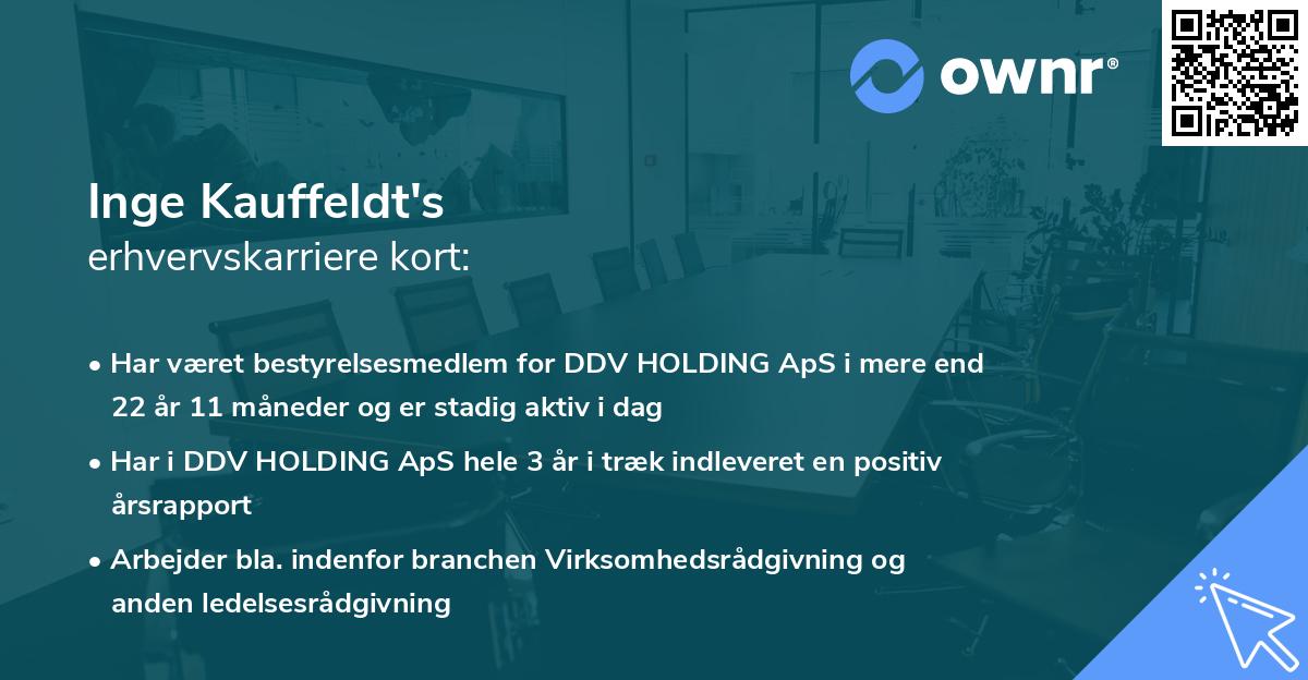 Inge Kauffeldt's erhvervskarriere kort