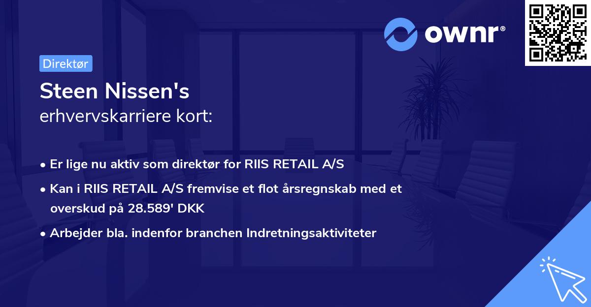Steen Nissen's erhvervskarriere kort