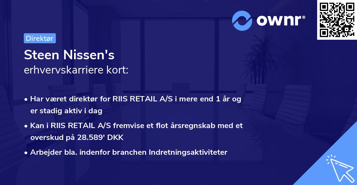 Steen Nissen's erhvervskarriere kort