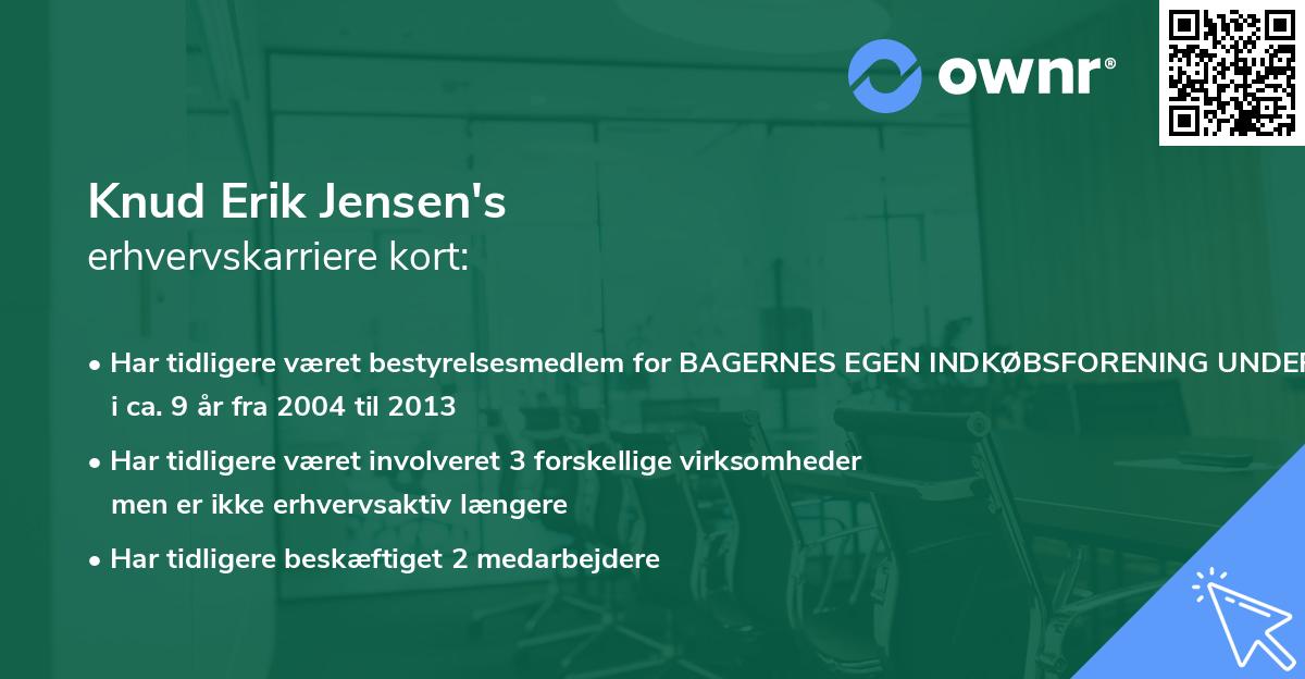 Knud Erik Jensen's erhvervskarriere kort
