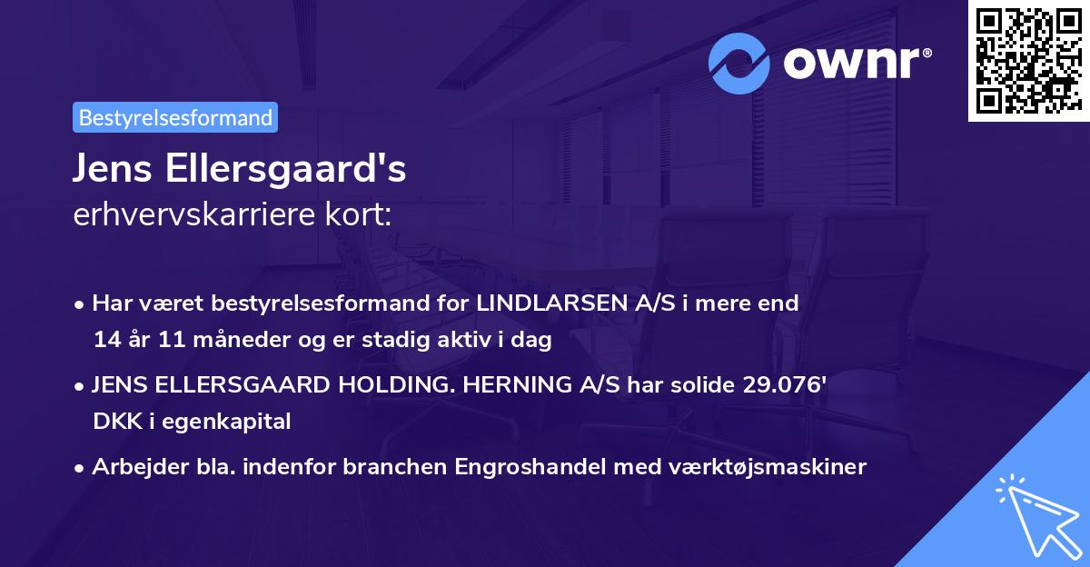 Jens Ellersgaard's erhvervskarriere kort