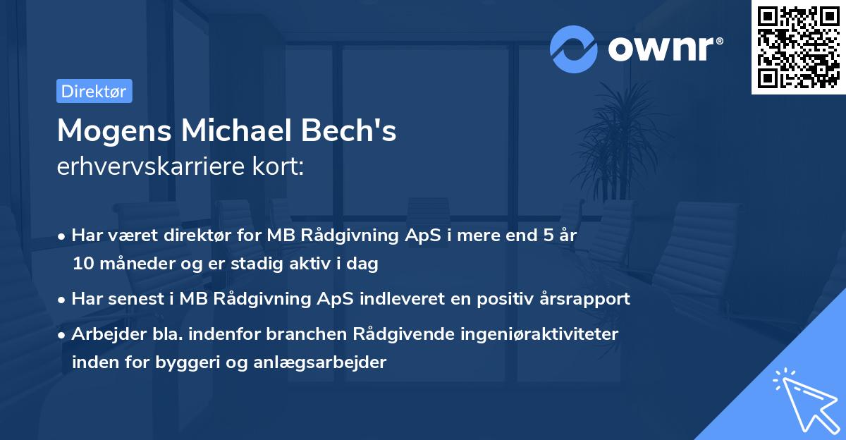 Mogens Michael Bech's erhvervskarriere kort