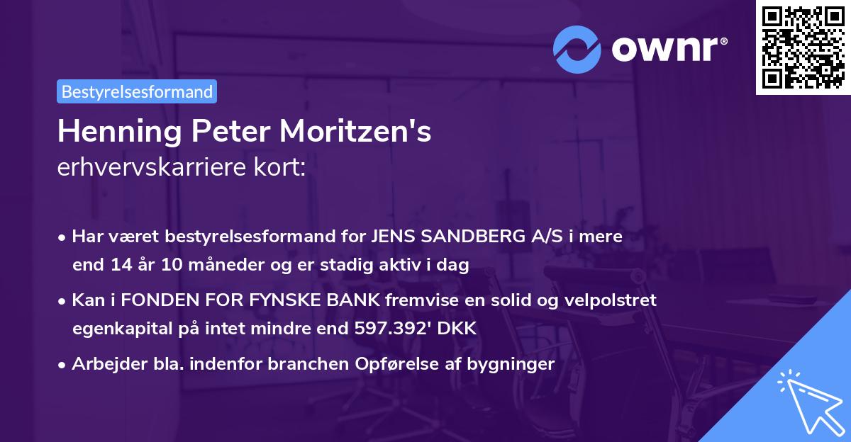 Henning Peter Moritzen's erhvervskarriere kort