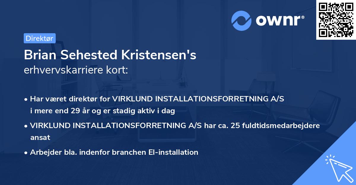 Brian Sehested Kristensen's erhvervskarriere kort