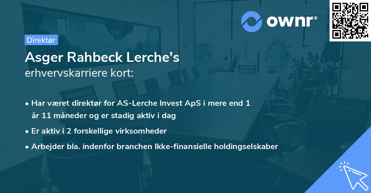 Asger Rahbeck Lerche's erhvervskarriere kort
